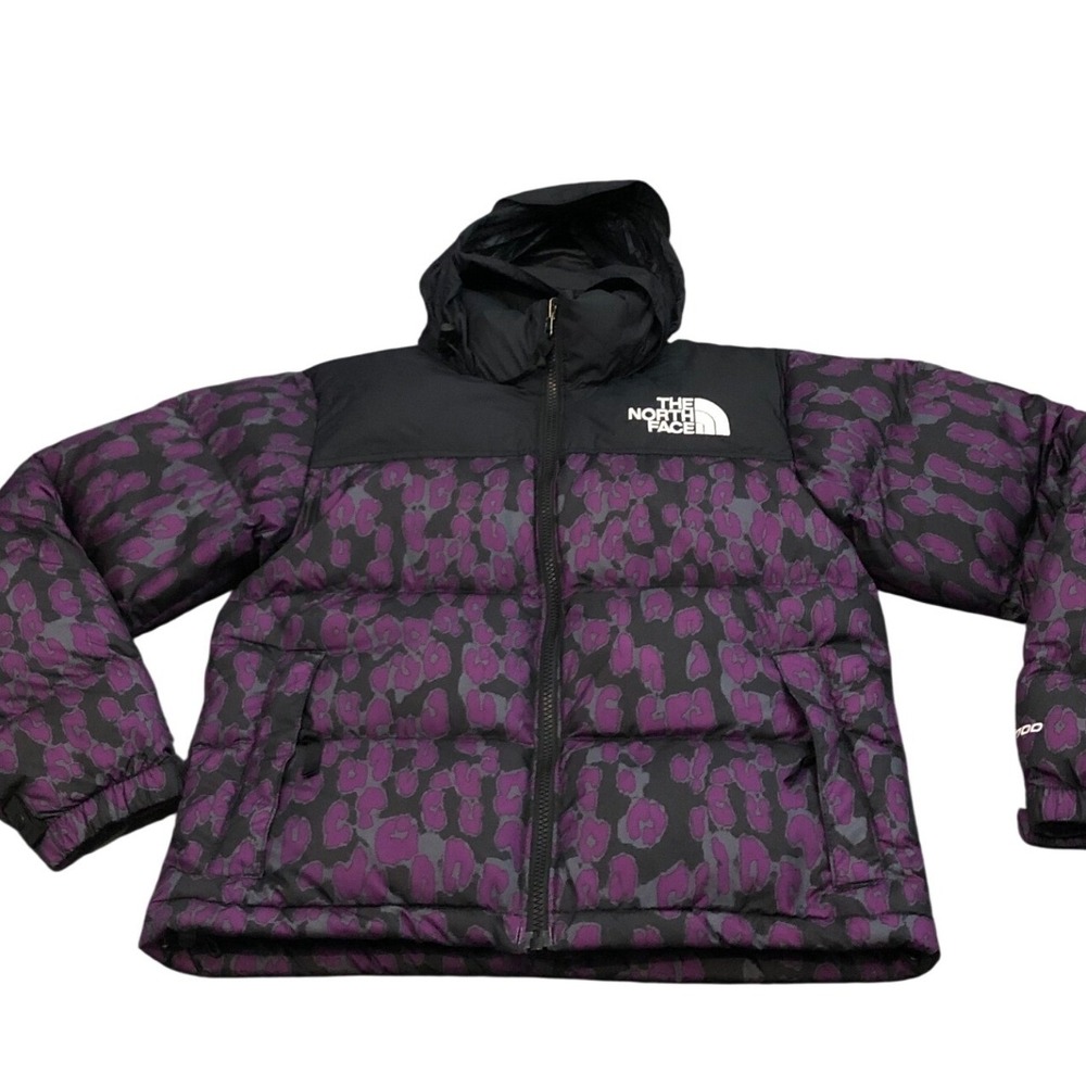 The North Face 1996 Retro Nuptse Puffer Jacket Womens XS Purple Leopard 700 Down
